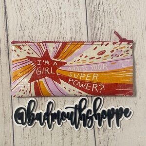 Blue Q I'm A Girl What's Your Superpower Zip Up Pencil Case Pouch